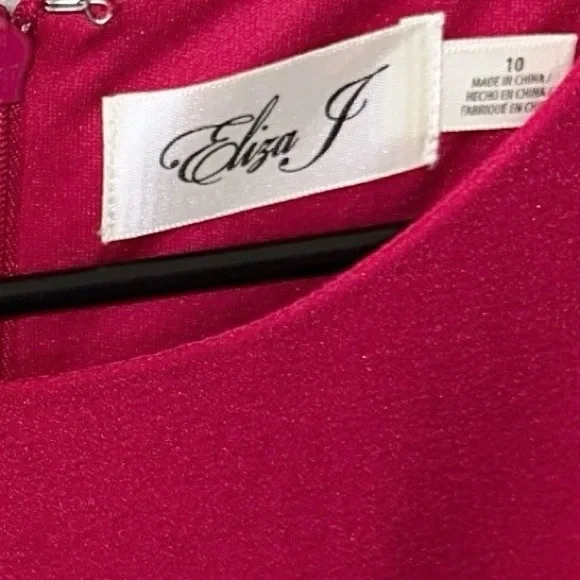Eliza J Fuchsia Ruffle Hem Dress Size 10 - Picture 6 of 6